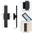 thumbnail image 4 of LamQee 1-Light Black/White Aluminum LED Outdoor Wall Sconce 15.74in - Black, 4 of 5