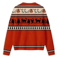 thumbnail image 5 of JIAYUE Women's Halloween Cardigan Crew Neck Pumpkin Pattern Fair Isle Knit Sweater Button Long Sleeve Outerwear for Activity Wear, 5 of 5