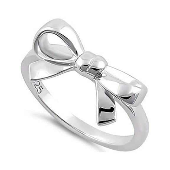 Mooneye 925 Sterling Silver Platinum Plated Bow Vintage Valentines Day Gifts Ring