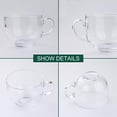 thumbnail image 2 of Tazas de vidrio jumbo de 16 oz con asa para café, té, sopa, vaso transparente para beber, juego de 6 unidades, 2 of 3