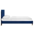 thumbnail image 3 of Modway Yasmine Channel Tufted Performance Velvet Full Platform Bed in Navy, 3 of 8