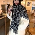 thumbnail image 3 of Jiibva Leopard Tassels Scarf Lady Oversized Long Soft Warm Wrap Shawl Windproof Winter Neck Warmer Animal Print Scarves for Women, 3 of 7