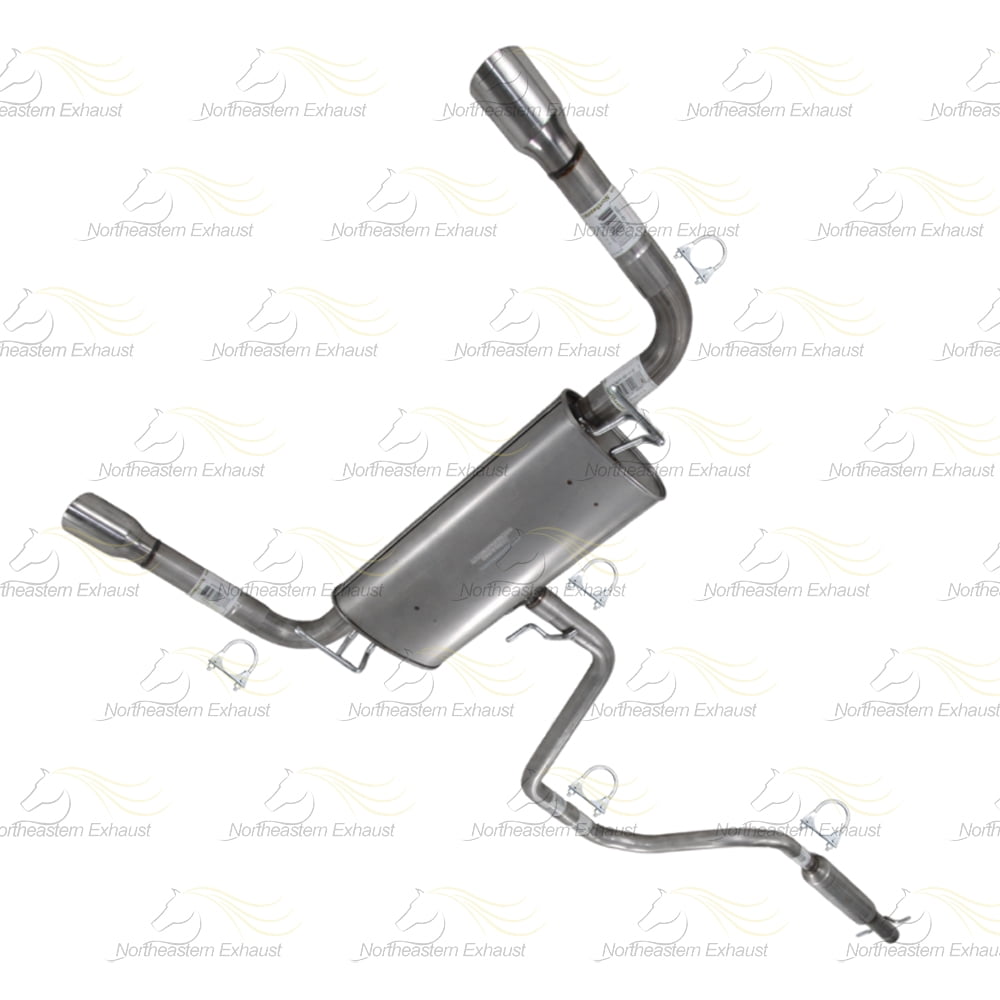 Northeastern Exhaust Resonator, Intermediate Pipe & Muffler Assembly Dual Outlet Fits 2008-2012 Chevrolet Malibu 3.6L - Direct Fit | Stainless Steel System Kit
