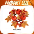 thumbnail image 3 of Fall Candle Ring,Artificial Maple Leaves Pumpkins Decorative Wreaths,Berry Wreath for Pillar Candle Holder,Candle Ring for Halloween Centerpieces and Farmhouse Table Decor,7.48 inch(Pink), 3 of 8