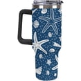 thumbnail image 4 of Sea Stars And Shells 40oz Tumbler with Straw And Lid Insulated Stainless Steel Travel Tumbler Coffee Cup Mug Water Bottle with Handle, Fits in Car Cup Holder, 4 of 6