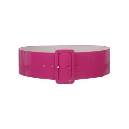 - Ladies High Waist Patent Leather Wide Fashion Square Belt