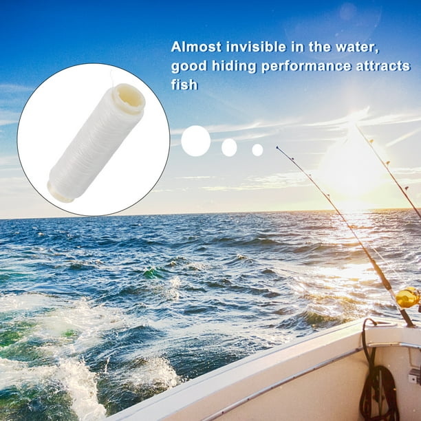 Qualitchoice Elastic Bait Thread Sea Fishing Stretchy Clear Nylon Lure Holder Line Spool Outdoor Fishing Tying String Material White As Shown