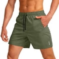 thumbnail image 2 of BRANROY Men's Athletic Running Shorts 5-Inch Casual Outdoor Sports Breathable Quick-Dry Fitness Gym Training,Army Green L, 2 of 5