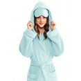thumbnail image 3 of Pincandy Plush Robes for Women Warm Fleece Hooded Bathrobe Super Soft Long Spa Robe with Pockets, 3 of 7