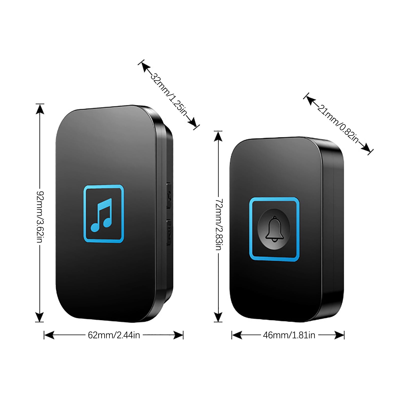 Lunxisen 3 Pcs Wireless Doorbell, Waterproof Door Bell Ringer Wireless Range, Buttons Different Tones, Volume Levels LED Flash, Door Bells Chimes for Home
