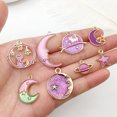 thumbnail image 2 of MINKUROW Assorted Enamel Charms for Jewelry Making Moon Star Astronaut Pendant Charm for Bangle Bracelet Purple, 2 of 3