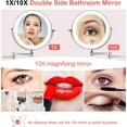 thumbnail image 5 of Fixdono Vanity Mirror with Lights, 8"  Makeup Magnifying Mirror Double-Sided 1X/10X Magnifying- 3 Color Light, Touch Dimming, 360° Swivel, Extendable, Wall Mounted- Silver, 5 of 11