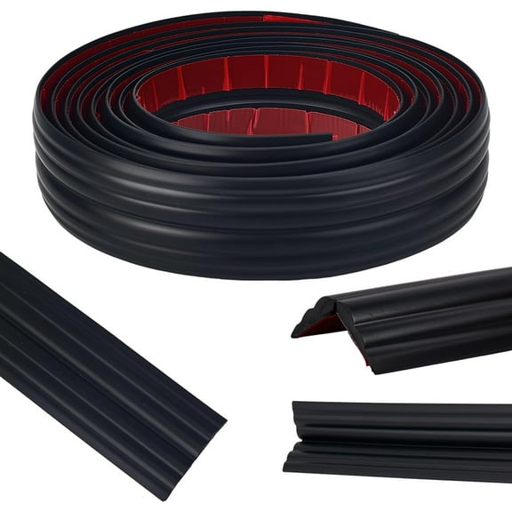 Floor Transition Strip Floor Cover Strips Black 4Ft Self Adhesive Flooring Transitions Laminate 4cm Wide Vinyl Flat Divider Trim for Carpet Threshold Grain