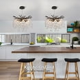 thumbnail image 3 of Modern Tree Branch Crystal Chandelier Luxury Black Crystal Pendant Lighting 18" Contemporary 6-Light Chandeliers for Dining Room Kitchen Bedroom Living Room, 3 of 9