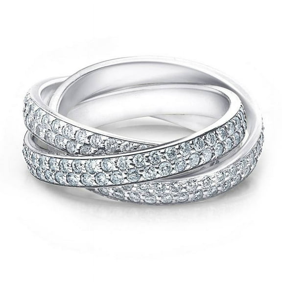 Pompeii 2 3/4ct Rolling Ring Diamond Pave Eternity 14K White Gold (G/H,SI1-SI2)