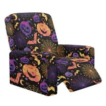 Xixirimido Halloween Deocr Style Pattern Printed Recliner Slipcover Stretch Reclining Chair Covers 4 Pieces Non Slip Recliner Sofa Slipcovers with Pocket Lazy Boy Chair Cover for Pet Kid