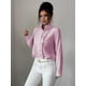 thumbnail image 5 of Camisa de Mujer con Botones, Cuello Alto y Volantes, Camisas de Larga A Rayas, Blusas de Trabajo para Mujer, Moda. Rosa M, 5 of 7