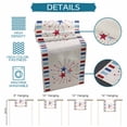 thumbnail image 6 of Independence Day Table Runner 70 Inches Long Farmhouse Dress Scarves, 4th of July Red Blue Striped Stars Beige Dining Tablerunner for Coffee Table/Kitchen Island/Party Décor, 13" x 70", 6 of 8
