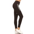 thumbnail image 2 of Premium Front Panel Mesh Accent Workout Leggings Black L/XL, 2 of 2