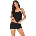 thumbnail image 1 of Women Tankini Swimsuit Racerback Tummy Control Top with Shorts Two Piece Bathing Suit, 1 of 5
