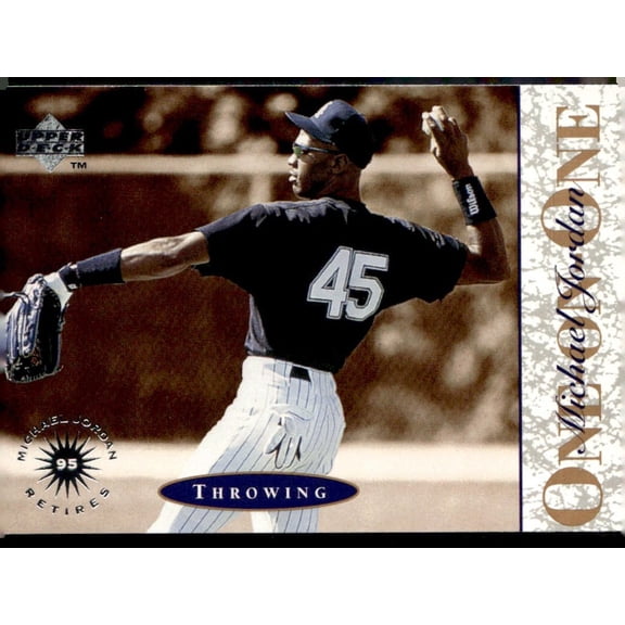 Collectible 1995 Upper Deck One on One Michael Jordan #1 Baseball Trading Card Chicago White Sox MLB Chicago White Sox MLB Baseball Trading Card