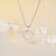 thumbnail image 1 of Collar con colgante de corazón simple de plata de ley 925 con diamantes naturales blancos redondos para mujer Rojo Verde, 1 of 5