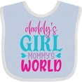 thumbnail image 3 of Inktastic Baby Daddy's Girl Mommy's World Cute Design Girls Baby Bib, 3 of 4