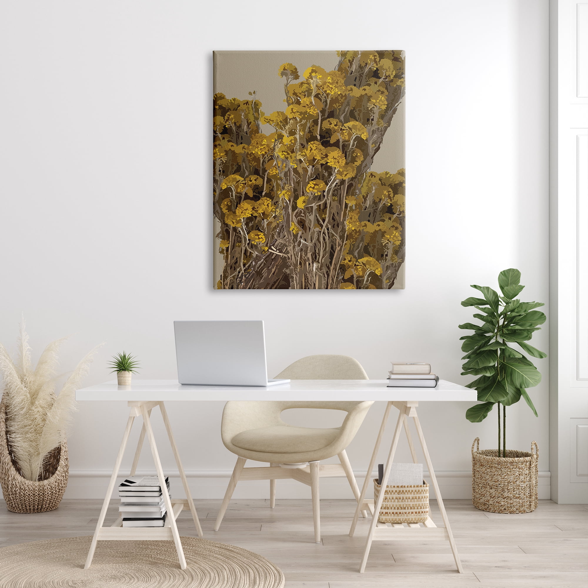 Stupell Industries Bushels of Yellow Flowers Darkened Tuscan Florals, 36 x 48, Designed by Hannah Heemsbergen