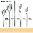thumbnail image 2 of Bestdin Silverware Set, 40 Pieces Stainless Steel Flatware Set for 8, Include Fork Knife Spoon Set, Mirror Polished, Dishwasher Safe, Cutlery Set for Home Kitchen Restaurant Hotel, 2 of 7