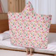 thumbnail image 5 of Pink Christmas Santa and Tree Pattern Hooded Bath Towel，60"x35" for Ages 3 To 12 Kids, Quick Dry Lightweight Soft Microfiber Hood Beach Towel Cover Up for Kids, 5 of 7