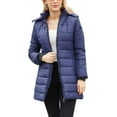 thumbnail image 3 of Lumento Down Coats for Women Casual Hoodies Puffer Jacket Winter Fall Warmth Water-Resistant Long Sleeve Outwear Dark Blue 4XL, 3 of 9