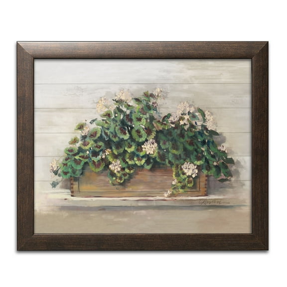 Gango Home Decor Contemporary Market Geraniums Crop by Carol Rowan (Ready to Hang); One 18x12in Brown Framed Print
