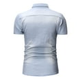 thumbnail image 3 of IYTR Mens Denims Shirts Short Sleeve Summer T Shirts Solid Color Casual Fashion Streetwear Style Shirts With Pocket Button-Up Lapel Comfy Light Blue L, 3 of 4