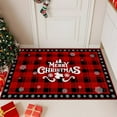 thumbnail image 2 of Christmas Entrance Floor Mat Merry Christmas Welcome Doormat Red and Black Buffalo Plaid Non Slip Entry Rugs for Bathroom Kitchen (A), 2 of 6