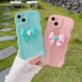 thumbnail image 3 of Compatible with iPhone 12 Pro Case for Women/Girls, Cute Bowtie Curly Wave Soft Silicone Shockproof Case for iPhone 12 Pro, Pink, 3 of 7