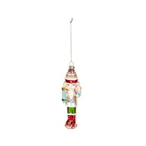 6" Glass Candy Nutcracker Ornament