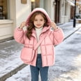 thumbnail image 6 of Lutiedan Hooded Puffer Jackets for Girls Zip Up Long Sleeve Jacket Casual Warm Thicken Winter Coats With Bag 18 Months-7 Years, 6 of 8