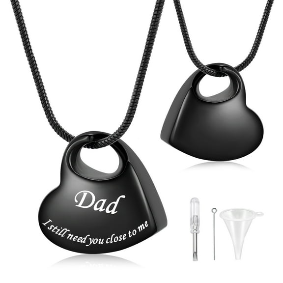 Hearbeingt Mini Heart Charm Keepsake Necklace, Stainless Steel, 22"