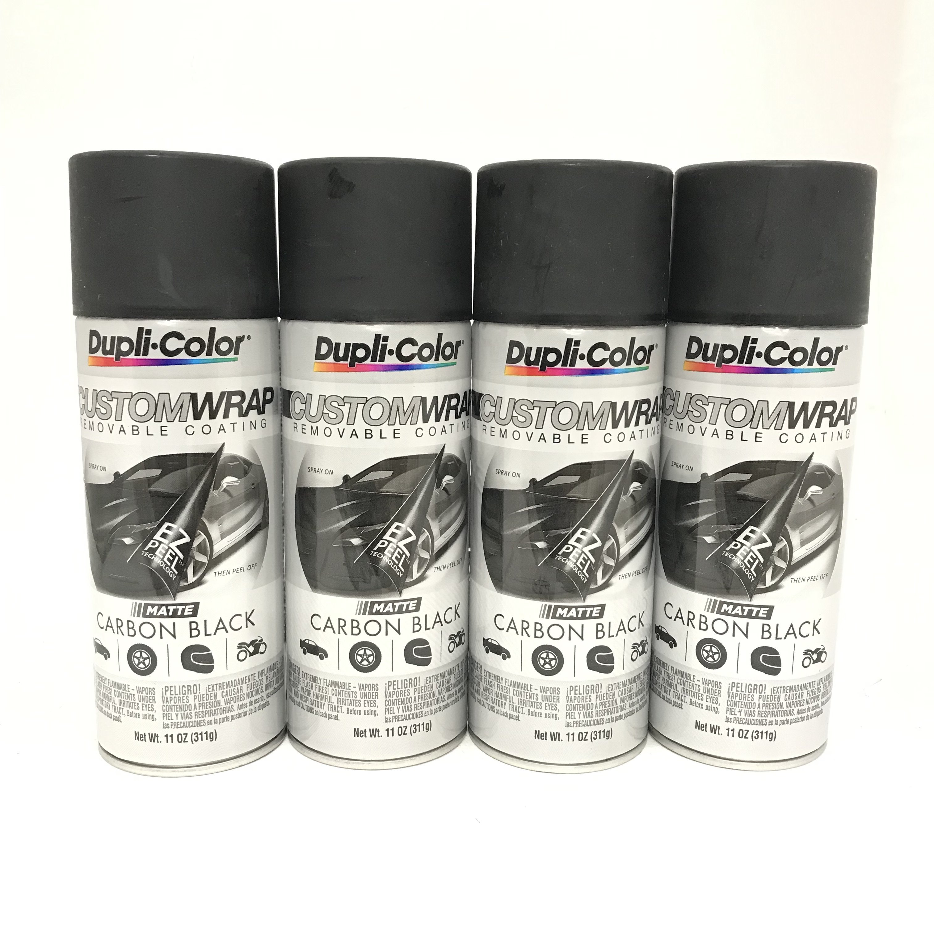 Duplicolor CWRC794 4 Pack Custom Wrap Removable Paint Carbon Black