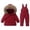 Red, variant on HIPYLO Toddler Snowsuit Infant Newborn Kids Girls Fluffy Hooded Winter Coat and Bib Overalls Set Warm Outdoor Padded Suit Baby Winter Clothes Windproof Ski Outerwear