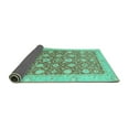 thumbnail image 2 of Ahgly Company Indoor Square Oriental Turquoise Blue Traditional Area Rugs, 8' Square, 2 of 4