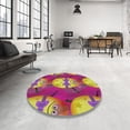 thumbnail image 4 of Ahgly Company Machine Washable Indoor Square Transitional Medium Violet Red Pink Area Rugs, 6' Square, 4 of 7