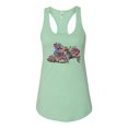 thumbnail image 3 of Tired Sleeping Cat | I Wish I Was My Cat Funny Colorful Kitty | Dean Russo Art Animal Lover Ladies Racerback Tank Top, Mint, X-Large, 3 of 6