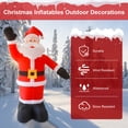 thumbnail image 2 of Zootealy Inflatable Santa Claus Outdoor Decoration for Christmas, Waterproof with 9 LED Lights, 240CM Height, Yard Decor with Ground Insert, Windproof Rope, US Plug, Ideal for Event Venue, 2 of 6