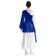 thumbnail image 7 of iiniim Women's Praise Dance Worship Tunic One Shoulder Flared Sleeve Asymmetrical Hem Dresses Royal Blue S, 7 of 7