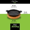 thumbnail image 4 of Sartenes Antiadherentes - Quesera 15 cm con Base de Parota | Utensilios de Cocina - Sartenes de Hierro Fundido | Sarten Hierro Fundido - Articulos de Cocina | Perfecto para Wok - Hot Cakes, 4 of 6