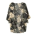 thumbnail image 3 of Cardigan for Women's Plus Size Summer Dressy Floral Print Puff Sleeve Cardigan Loose Chiffon Cover Up Blouse Trendy Tops Party on Clearance, 3 of 3