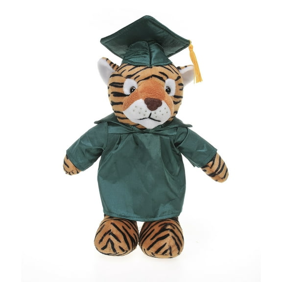 Made by Aliens Tiger Plush Stuffed Animal Toys Present Gifts for Graduation Day, Personalized Text, Name or Your School Logo on Gown, Best for Any Grad School Kids 12 Inches