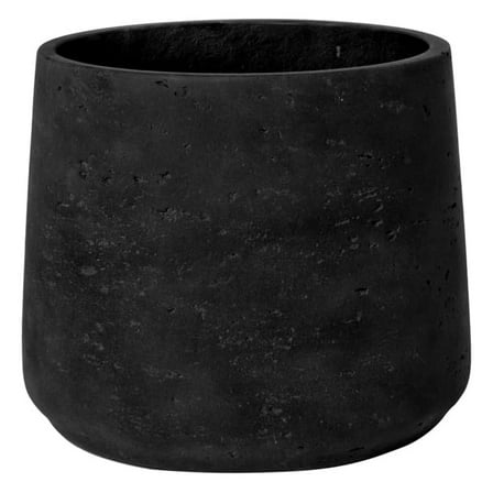 Black Washed Fiberstone Planter Indoor and Outdoor Flower Pot 8" H x 9" W