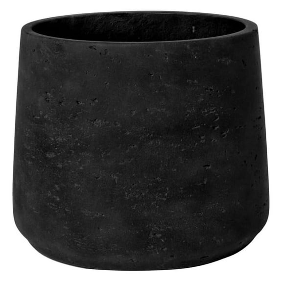 Black Washed Fiberstone Planter Indoor and Outdoor Flower Pot 8" H x 9" W